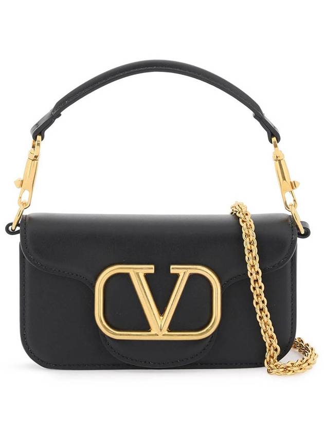 V Logo Buckle Calfskin Small Shoulder Bag Black - VALENTINO - BALAAN 2