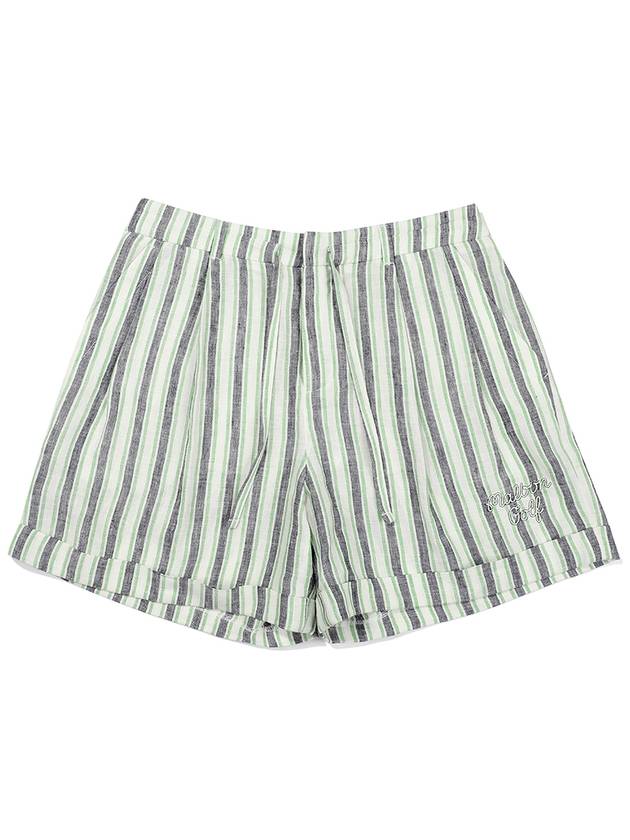 Strap striped short pants GREEN WOMAN - MALBON GOLF - BALAAN 1