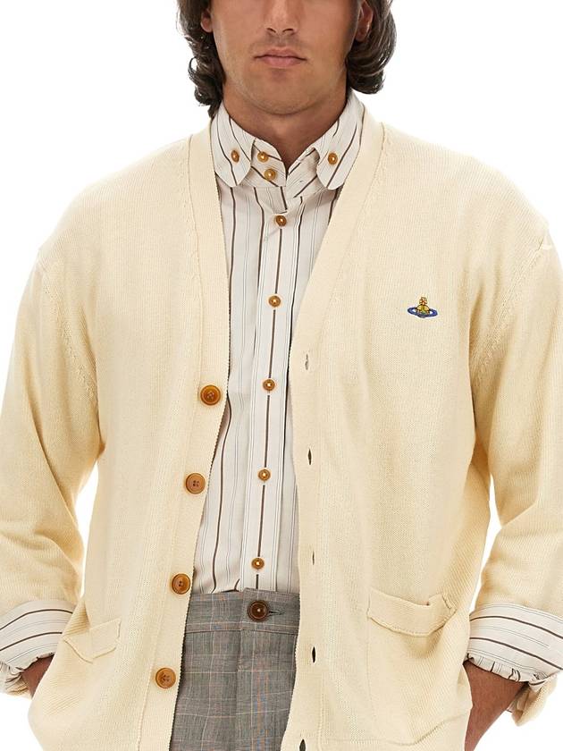 Embroidery Logo Cardigan Off White - VIVIENNE WESTWOOD - BALAAN 5