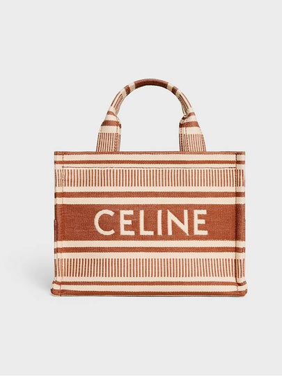 Small Cabas Thais Stripe Tote Bag Sienna - CELINE - BALAAN 2