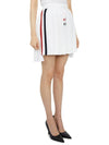 side three-color striped dropback mini pleated skirt white - THOM BROWNE - BALAAN.