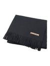 Logo Wool Fringe Scarf Black - ACNE STUDIOS - BALAAN 3