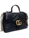 Women s 498110 GG Marmont Black Top Handle Small Tote Bag Strap - GUCCI - BALAAN 2