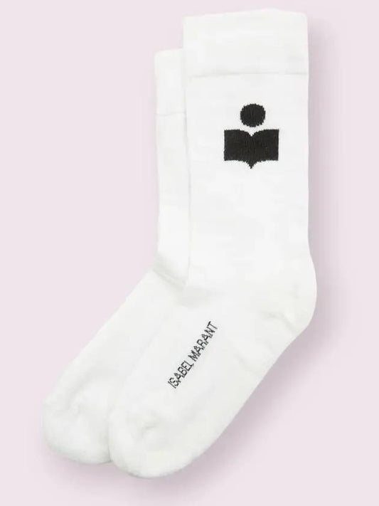 Embroidered Logo Socks White - ISABEL MARANT - BALAAN 2