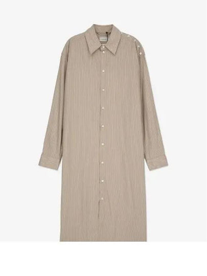 Women's Playful Striped Shirt Midi Dress Rose Beige - LEMAIRE - BALAAN 2