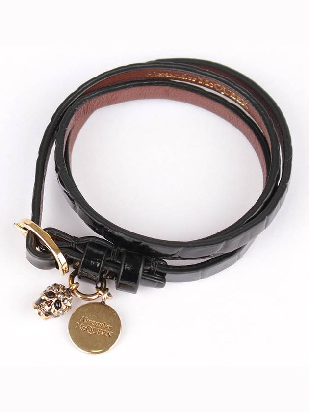 Skull Double Wrap Bracelet Black - ALEXANDER MCQUEEN - BALAAN 4