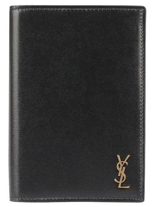 Monogram Logo Card Passport Wallet Black - SAINT LAURENT - BALAAN 2