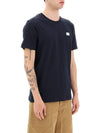 Logo Cotton Short Sleeve T-Shirt Navy - CP COMPANY - BALAAN 1