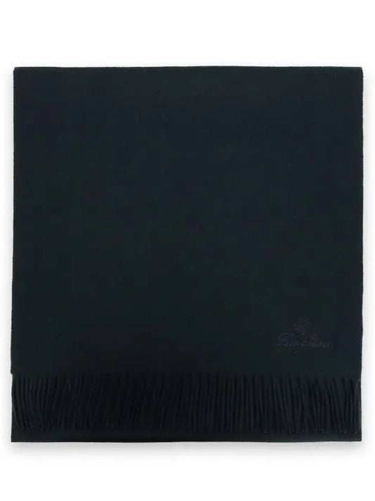 Logo Cashmere Muffler Emerald Noir FAO3774 510V - LORO PIANA - BALAAN 2