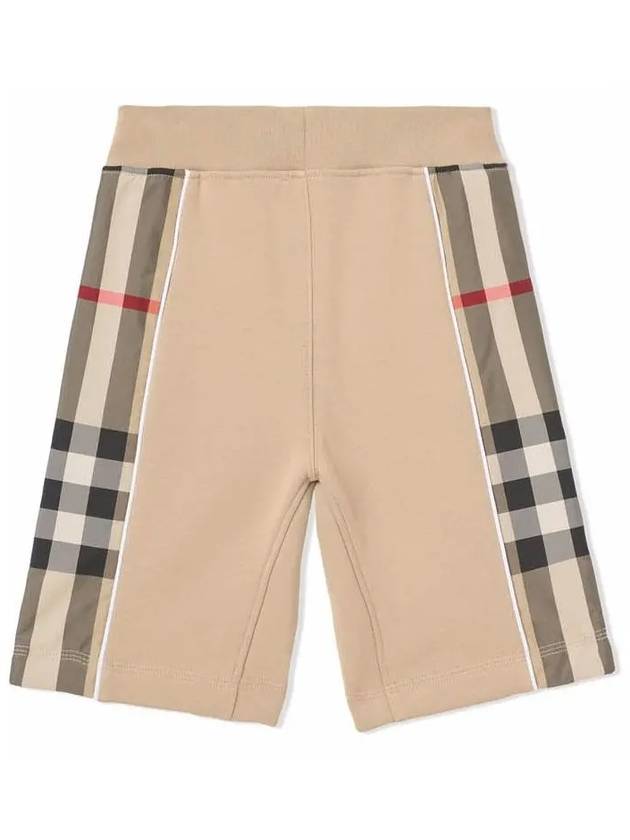 Kids Check Panel Track Shorts Archive Beige 8051437 - BURBERRY - BALAAN 3