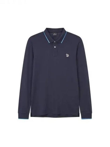 PS Long Sleeve Pique Polo Shirt Navy 271162 - PAUL SMITH - BALAAN 1