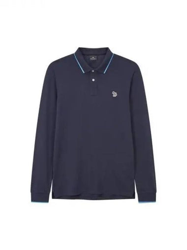 PS Long Sleeve Pique Polo Shirt Navy 271162 - PAUL SMITH - BALAAN 1