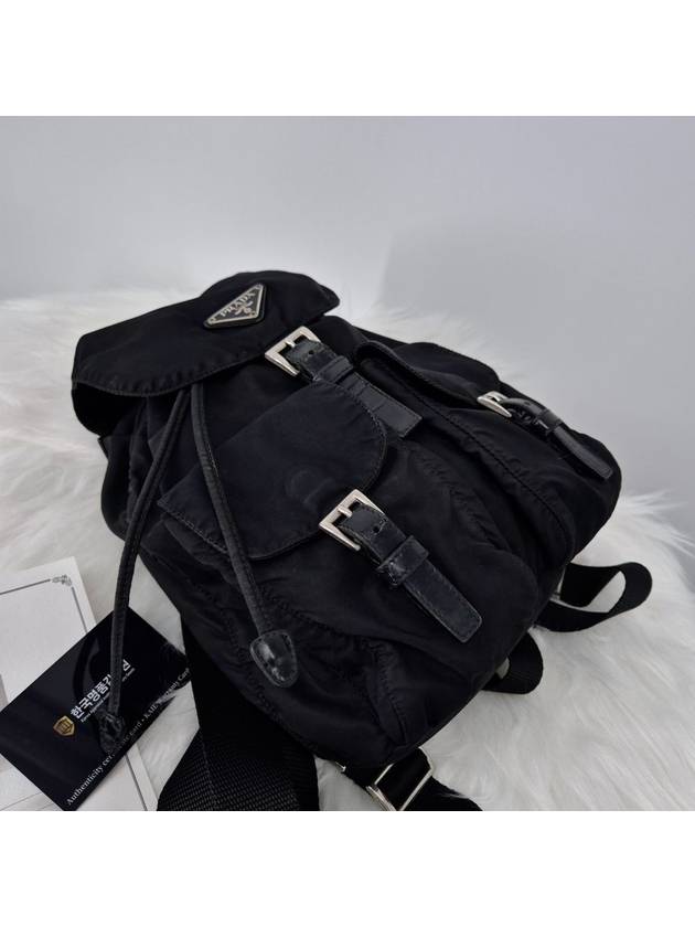 Triangle logo nylon tesuto backpack black - PRADA - BALAAN 6