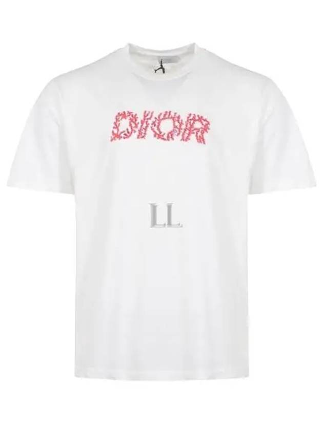 Italic Coral Relaxed-Fit Short Sleeve T-Shirt White - DIOR - BALAAN 2