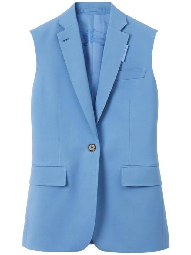 Women's Wool Tailor Vest Blue - BURBERRY - BALAAN 1