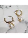 V Logo Pearl Drop Earrings Gold - VALENTINO - BALAAN 7