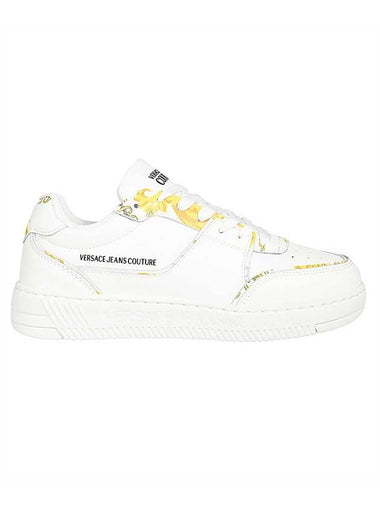 Barocco Print Leather Low Top Sneakers White - VERSACE - BALAAN 1