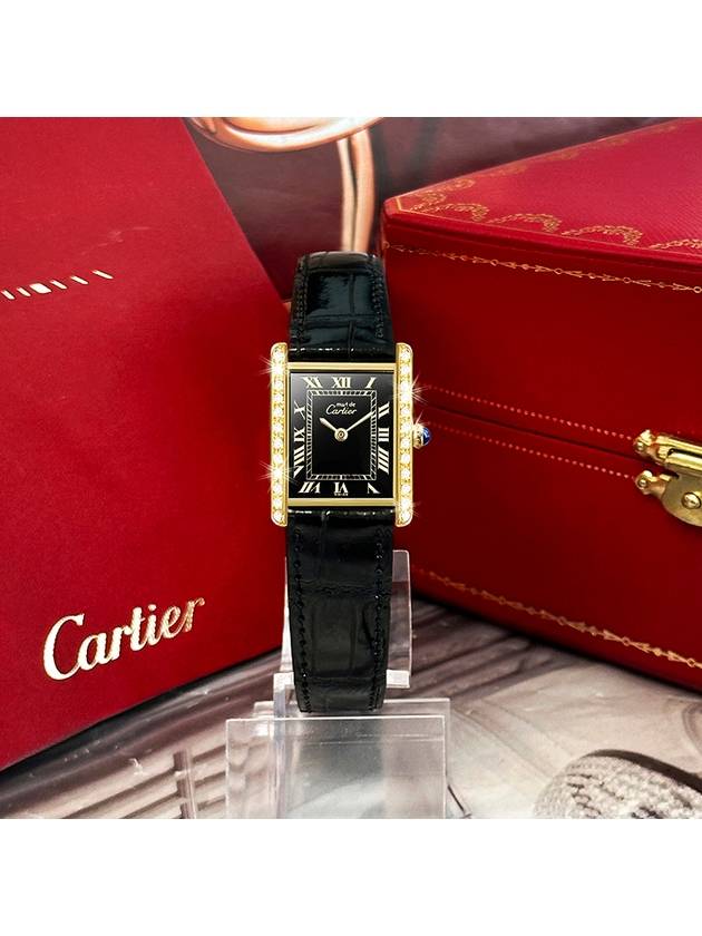 Must Tank Black Roman Dial Women s Quartz Watch - CARTIER - BALAAN 9