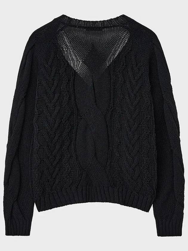 Multicable overfit sheer cardigan black - NOIRER - BALAAN 3