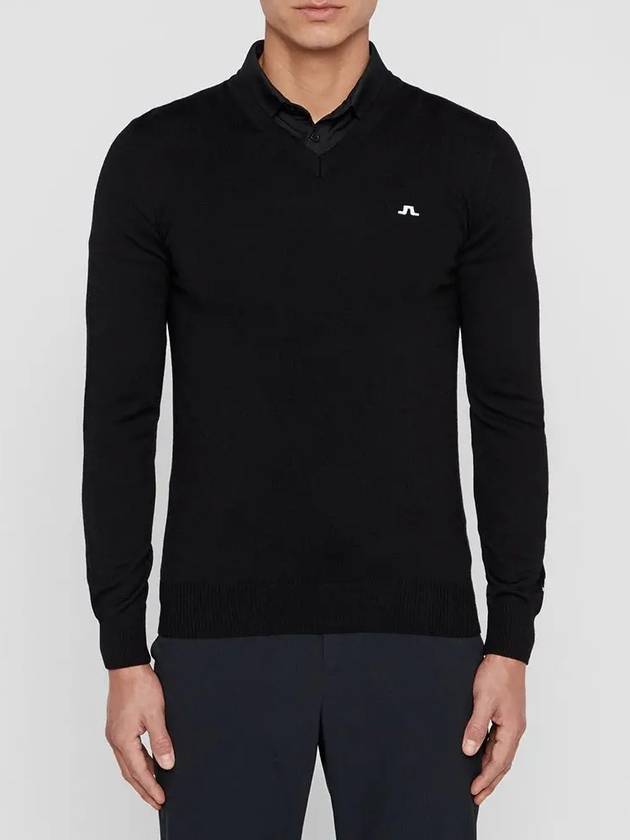 Men's Golf Lymann Knit Top Black - J.LINDEBERG - BALAAN 2