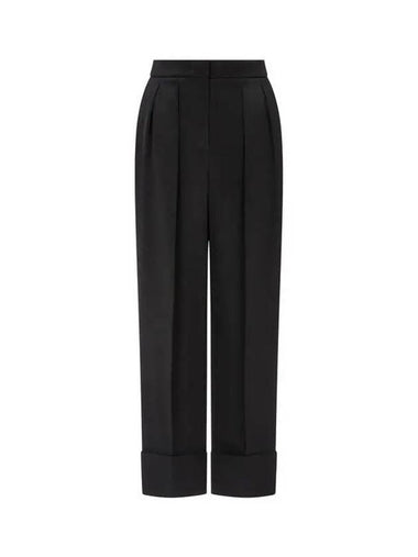 Women s Two Tuck Pleated Roll Up Pants Black - GIORGIO ARMANI - BALAAN 1