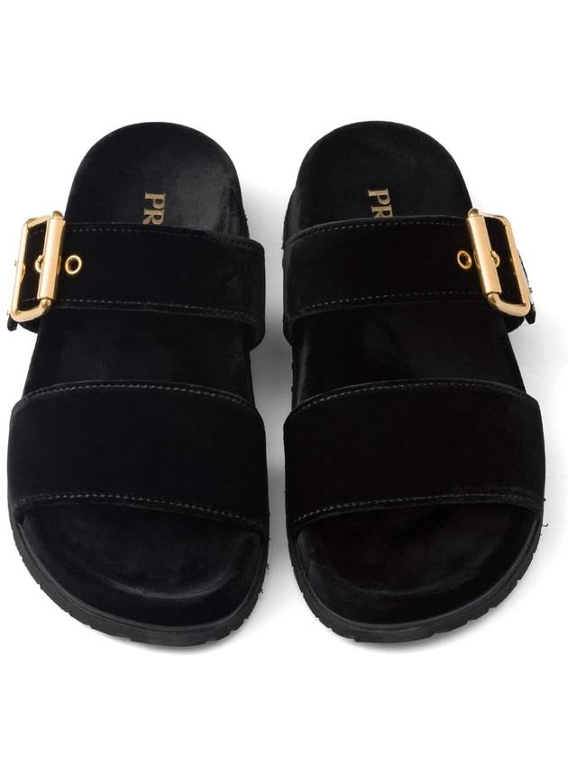 triangle-logo velvet slides - PRADA - BALAAN 4