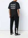 Logo Drawstring Cotton Track Pants Black - MSGM - BALAAN 3