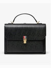 Pebble Grain Leather Tote Bag Black - THOM BROWNE - BALAAN 2