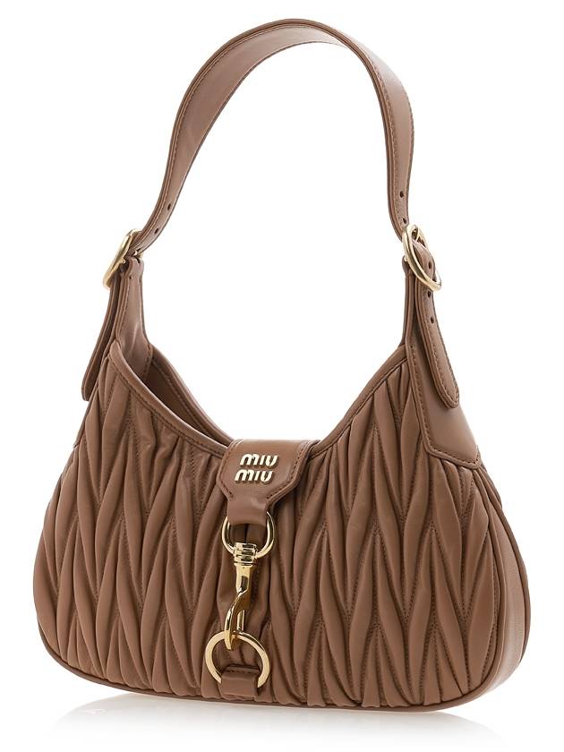 Materase Nappa Leather Hook Shoulder Bag Brown - MIU MIU - BALAAN 3