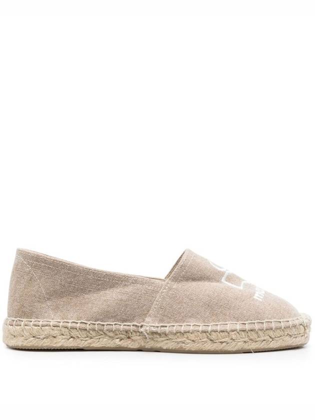 Canae Embroidered Logo Canvas Espadrilles Beige - ISABEL MARANT - BALAAN.