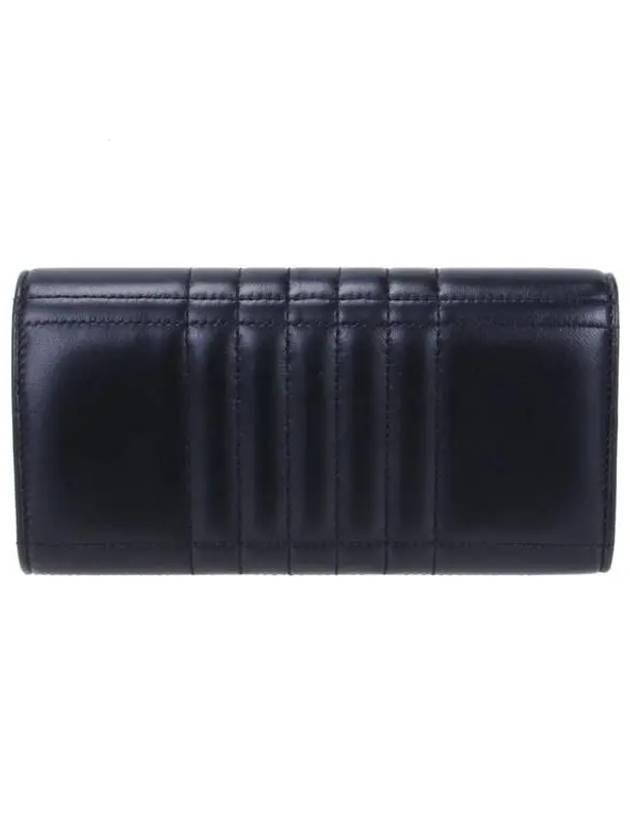 Lola Continental Quilted Leather Long Wallet Black - BURBERRY - BALAAN 4