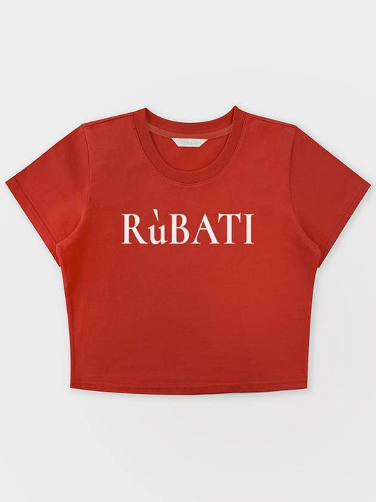 R?BATI Logo Crop Tshirt VINTAGE RED - RUBATI - BALAAN 2