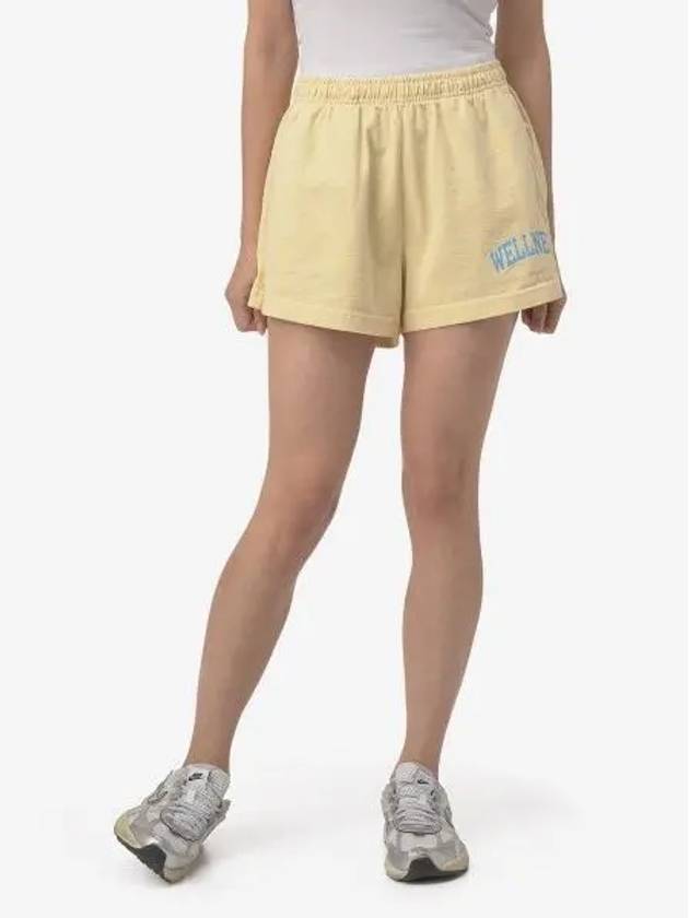 Straight Cotton Shorts Light Yellow - SPORTY & RICH - BALAAN 2