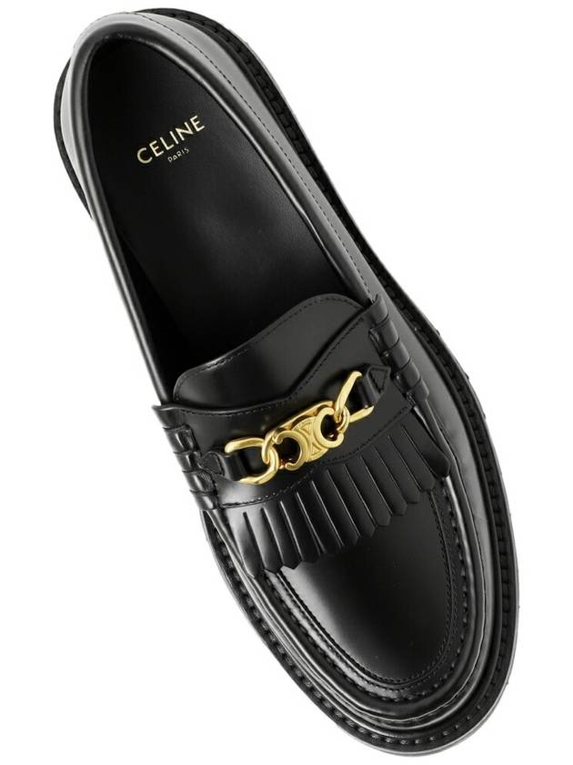 Triomphe Chain Polished Bull Margaret Loafers Black - CELINE - BALAAN 8