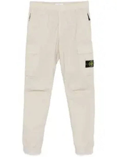 Stretch Cotton Tella Parachute Straight Pants Beige - STONE ISLAND - BALAAN 1