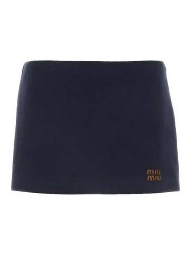 Logo Patch Mini Skirt 270538 - MIU MIU - BALAAN 1