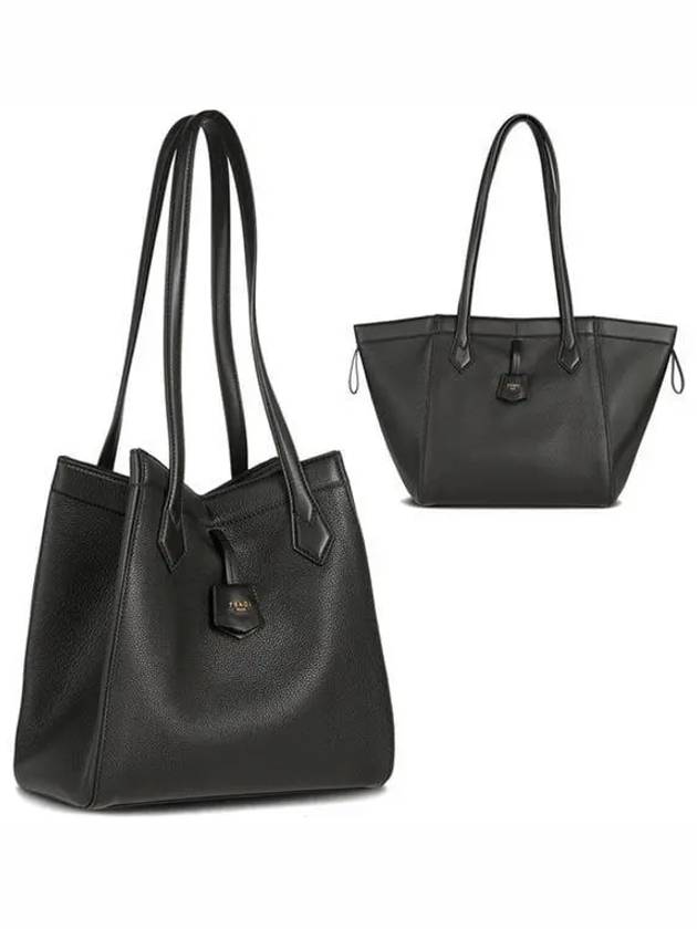 Origami Medium Leather Tote Bag Black - FENDI - BALAAN 2