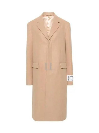 Logo Label Wool Single Coat Camel Beige - ACNE STUDIOS - BALAAN 2