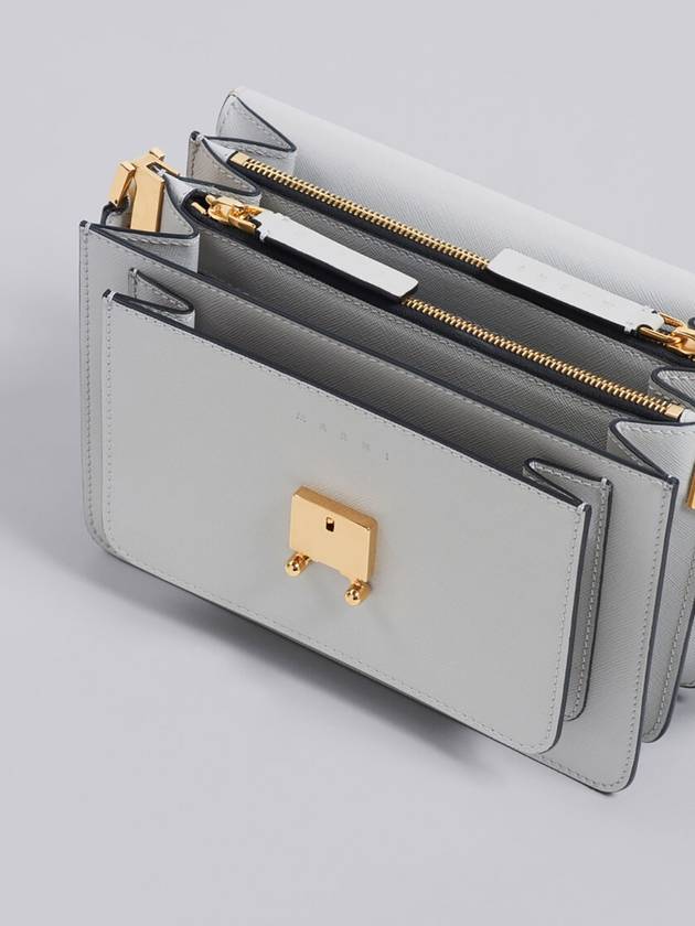 Saffiano Trunk Medium Shoulder Bag Light Grey - MARNI - BALAAN 6