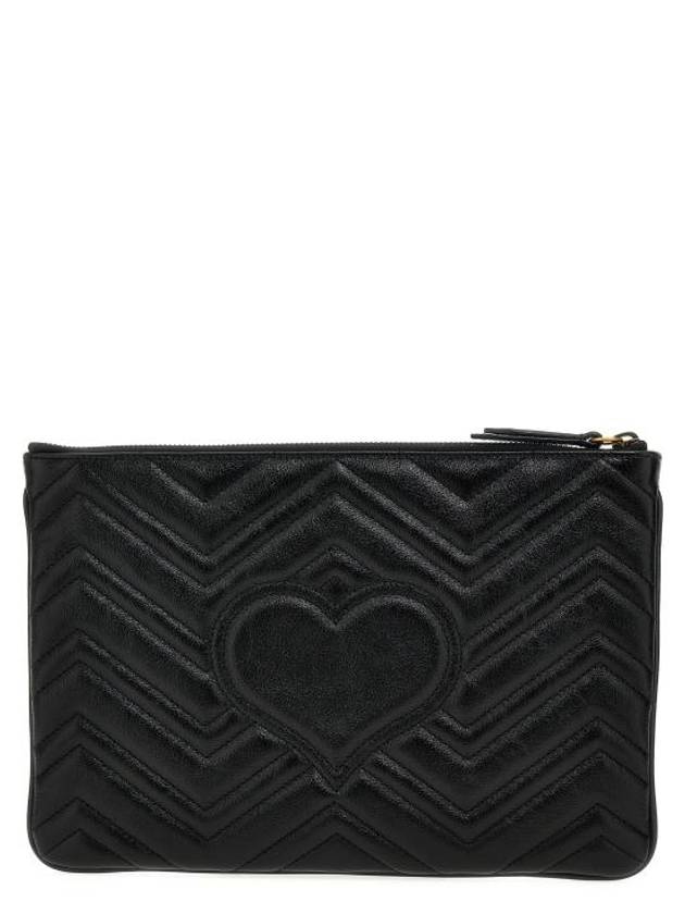 GG Marmont Leather Pouch Bag Black - GUCCI - BALAAN 3