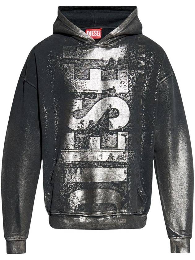 S Boxt Metallic Logo Hoodie Black - DIESEL - BALAAN 2