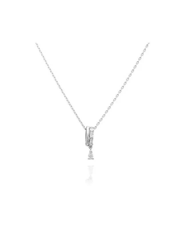 Dextera Rhodium Necklace White - SWAROVSKI - BALAAN 2