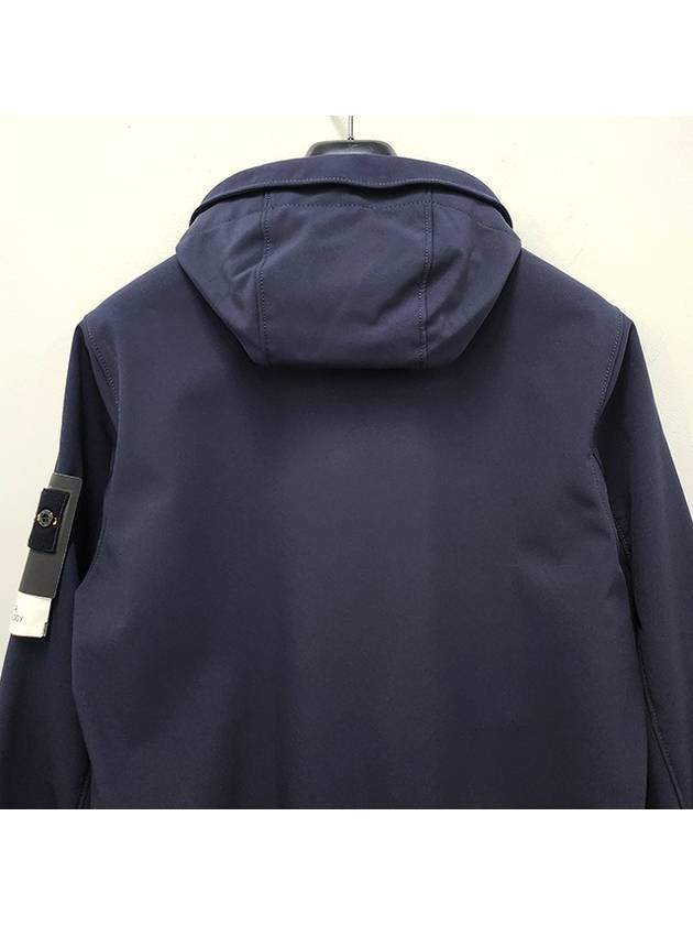 Men's Wappen Patch Softshell Zip Up Hoodie Navy - STONE ISLAND - BALAAN 8