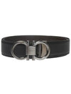 Gancini Reversible Adjustable Calfskin Leather Belt Black Chocolate - SALVATORE FERRAGAMO - BALAAN 5