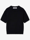 Soft crop round short sleeve knit_black - BLONDNINE - BALAAN 4