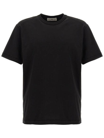 Logo Patch Short Sleeve T-Shirt Black - STONE ISLAND - BALAAN 2