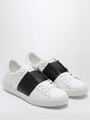 Calfskin Open Low Top Sneakers White Black - VALENTINO - BALAAN 3