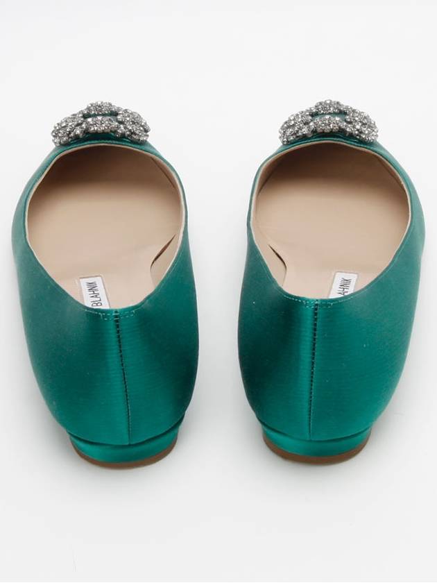 Hangisi Satin Jewel Flat Green 1224hva - MANOLO BLAHNIK - BALAAN 4