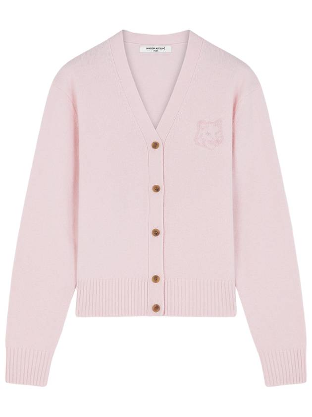 Embroidery Bold Fox Head Cardigan Light Pink - MAISON KITSUNE - BALAAN 2