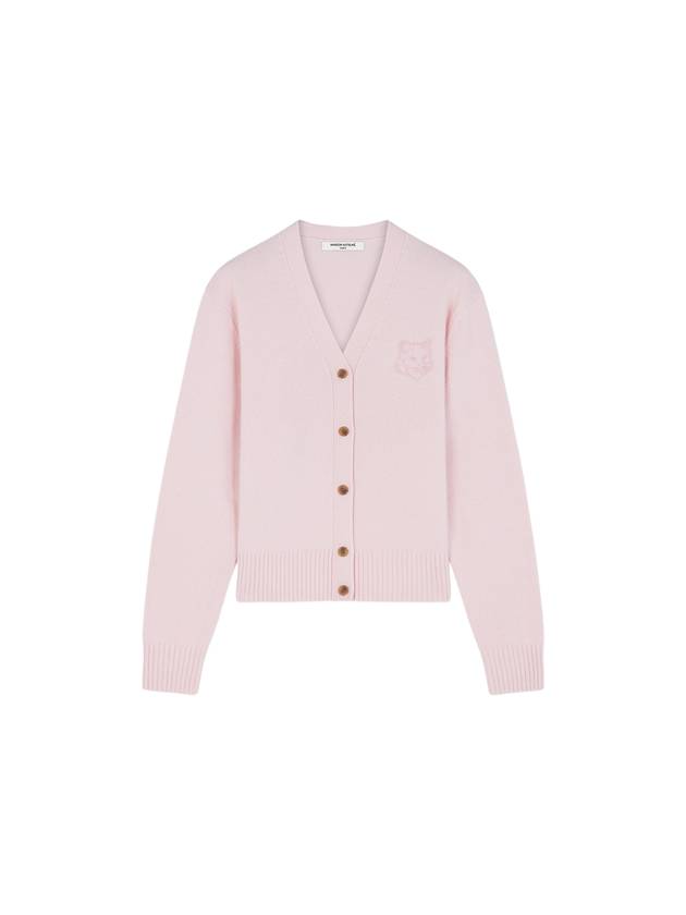 Embroidery Bold Fox Head Cardigan Light Pink - MAISON KITSUNE - BALAAN 2